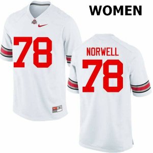 Women's Ohio State Buckeyes #78 Andrew Norwell White Nike NCAA College Football Jersey Jogging SNQ7744AM